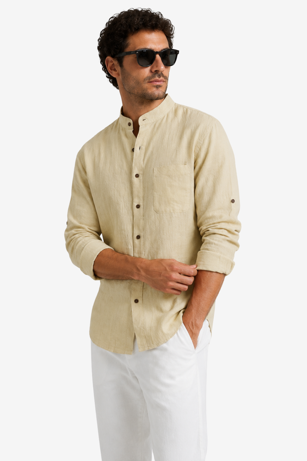 VALERIQUE | Homme Chemise Décontractée en Mousseline