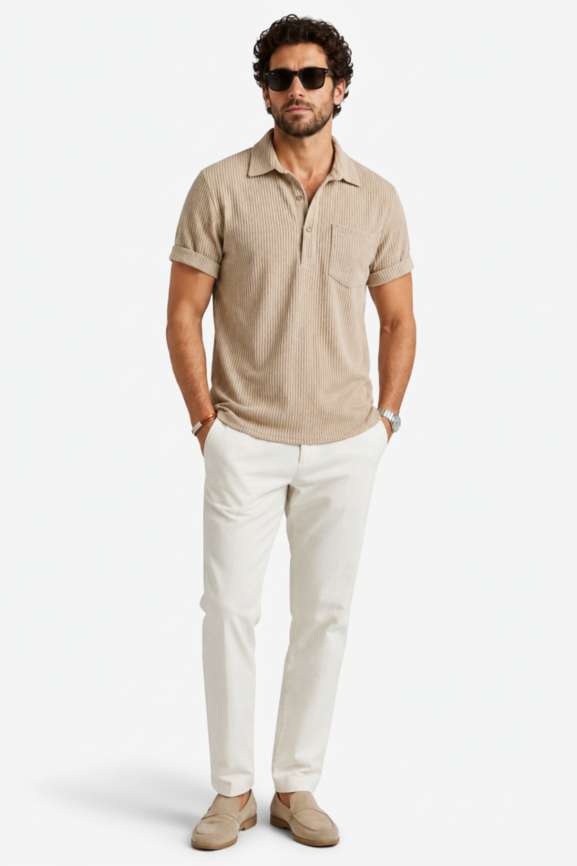 VALERIQUE | Chemise Décontractée pour Homme – Manches Courtes et Coupe Classique