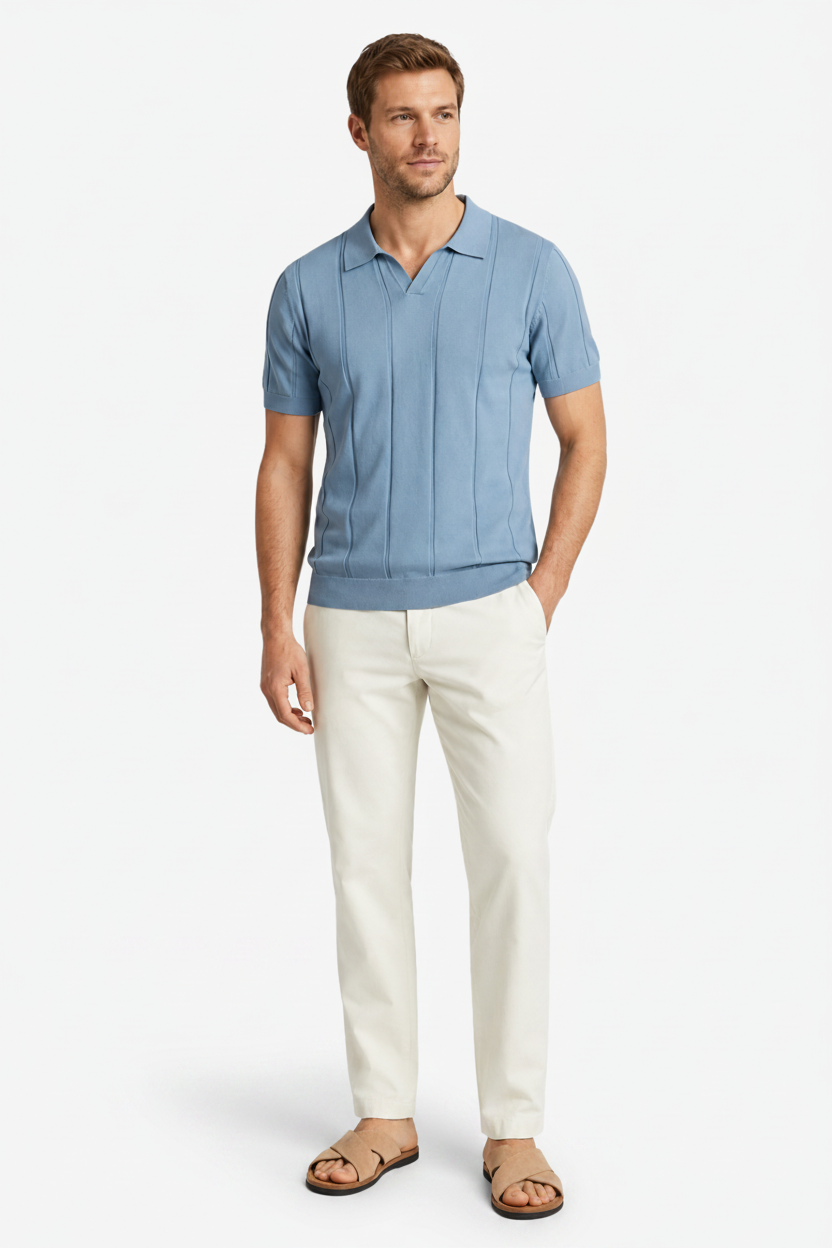 VALERIQUE | Polo en Coton pour Homme – Manches Courtes et Coupe Ajustée