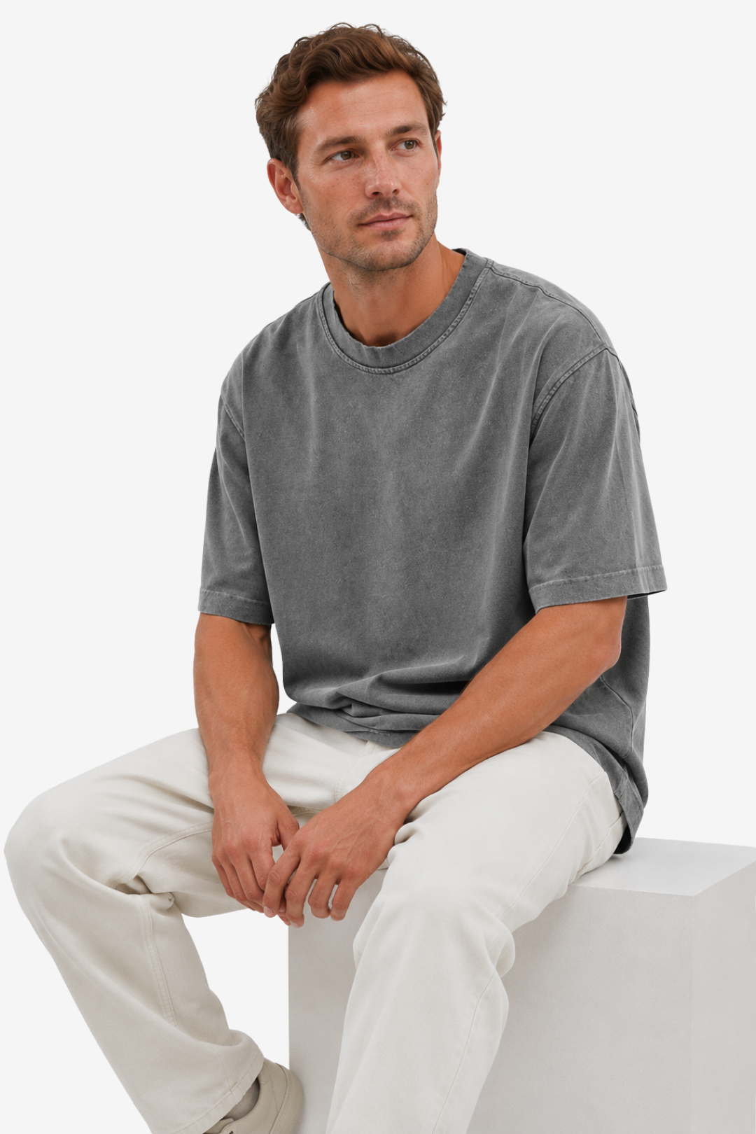 VALERIQUE | T-Shirt Décontracté pour Homme – Col Rond Coupe Oversize Manches Courtes