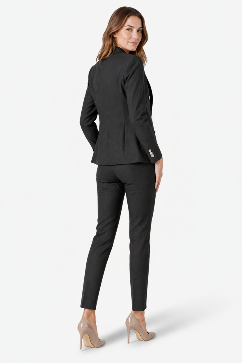 VALERIQUE | Ensemble Tailleur Deux Pièces pour Femme – Blazer Croisé Pantalon Ajusté Design Élégant