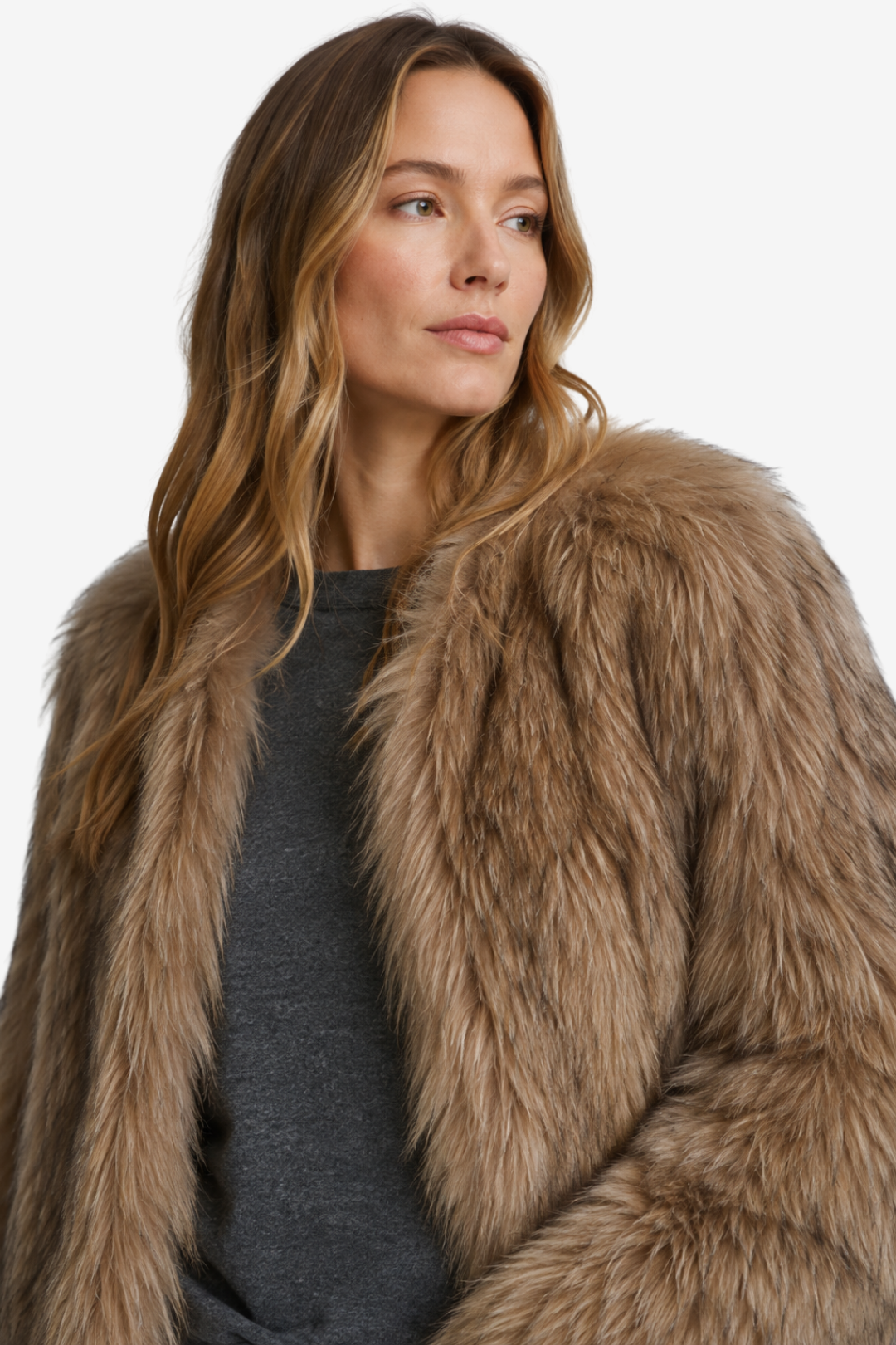VALERIQUE | Veste en Fausse Fourrure pour Femme – Texture Pelucheuse Design Hivernal Décontracté