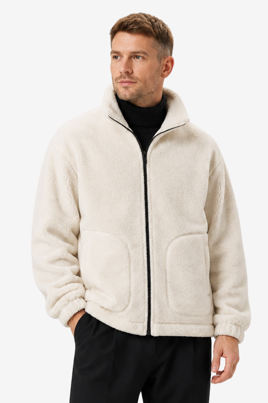VALERIQUE | Veste Polaire pour Homme – Col Montant Fermeture Zippée Design Décontracté