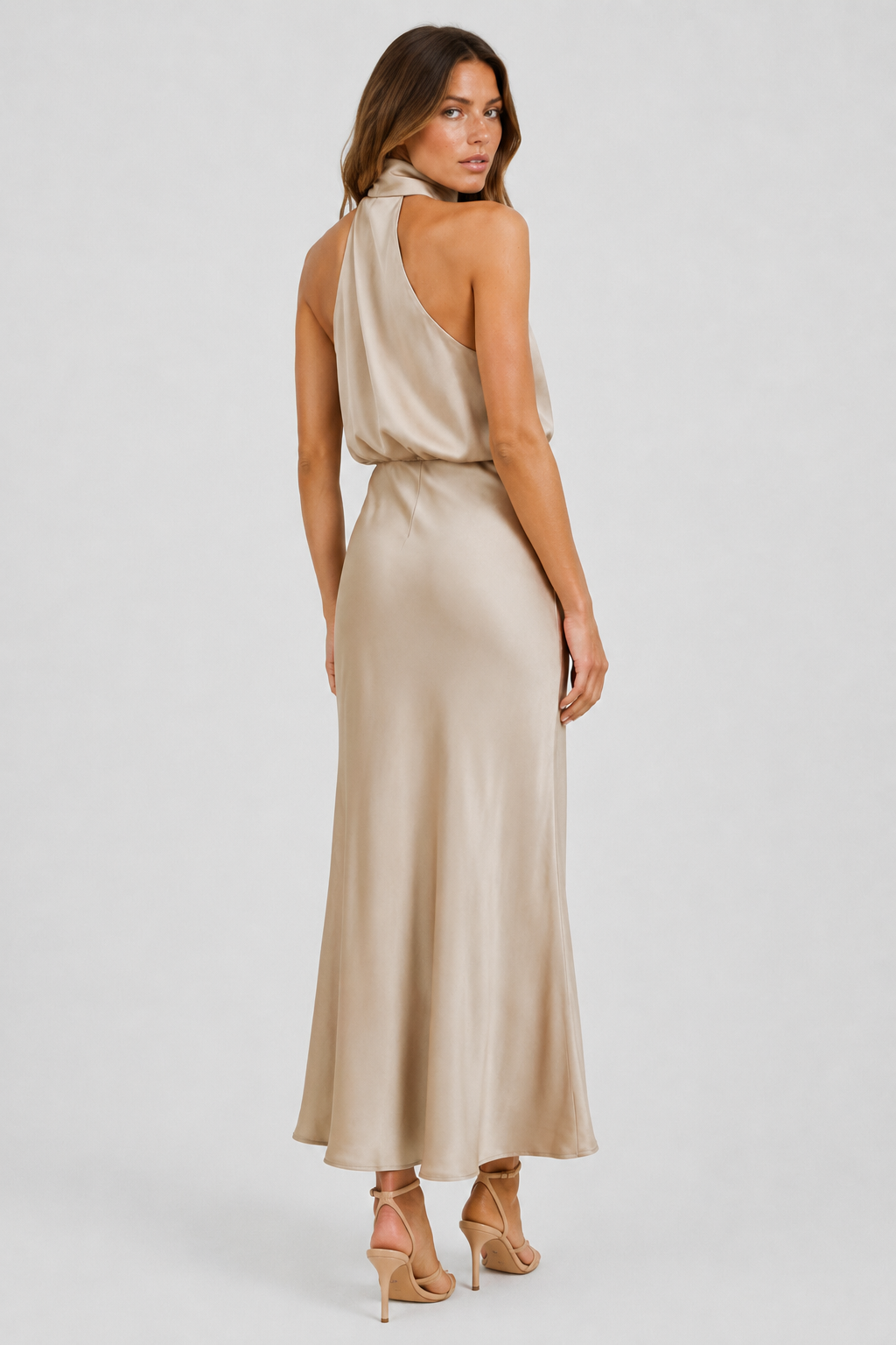 VALERIQUE | Robe Coton Col Halter pour Femme – Coupe Midi