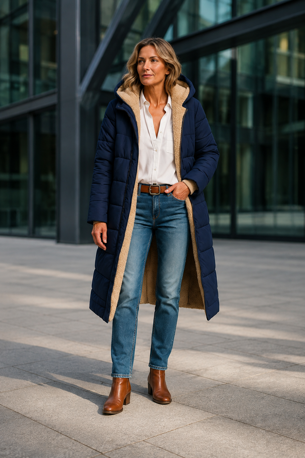 VALERIQUE | Manteau d'hiver long pour femme – Coupe moderne matelassée avec capuche