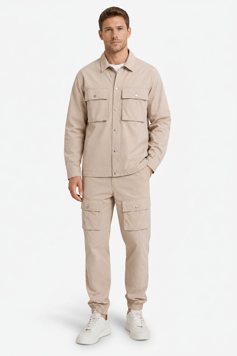 VALERIQUE | Ensemble Cargo Deux Pièces pour Homme – Veste Utilitaire Pantalon Coordonné