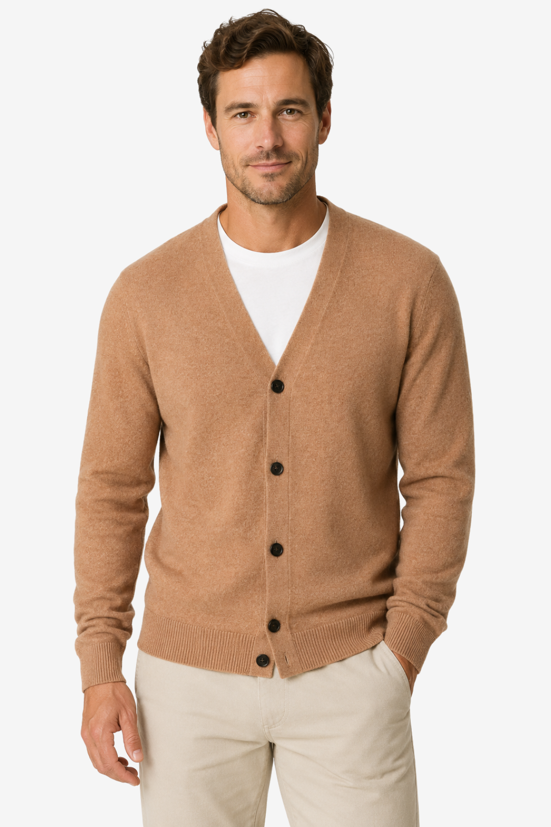 VALERIQUE | Cardigan Homme en Laine Mérinos – Design Classique à Boutons