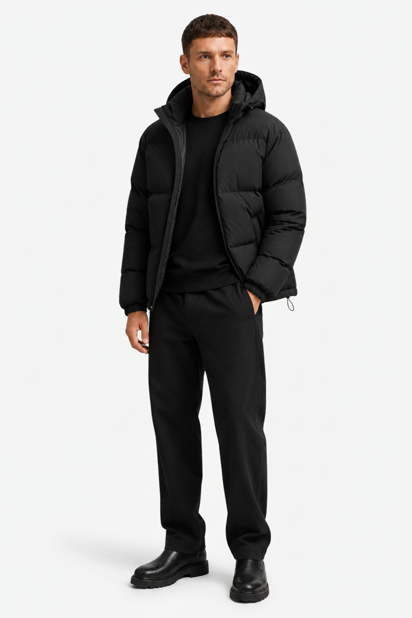 VALERIQUE | Doudoune à Capuche pour Homme – Design Hivernal Matelassé et Rembourré