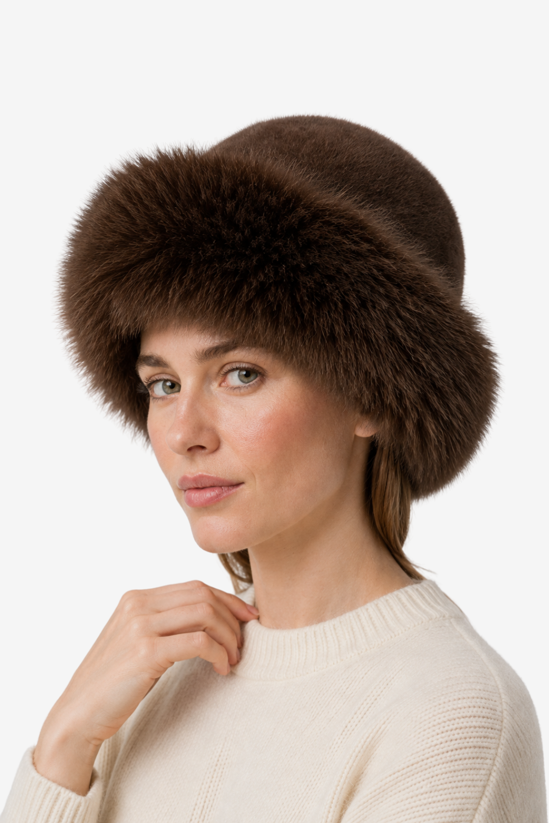 VALERIQUE | Bonnet Femme à Revers en Fausse Fourrure – Modèle d’Hiver à Large Revers Douillet