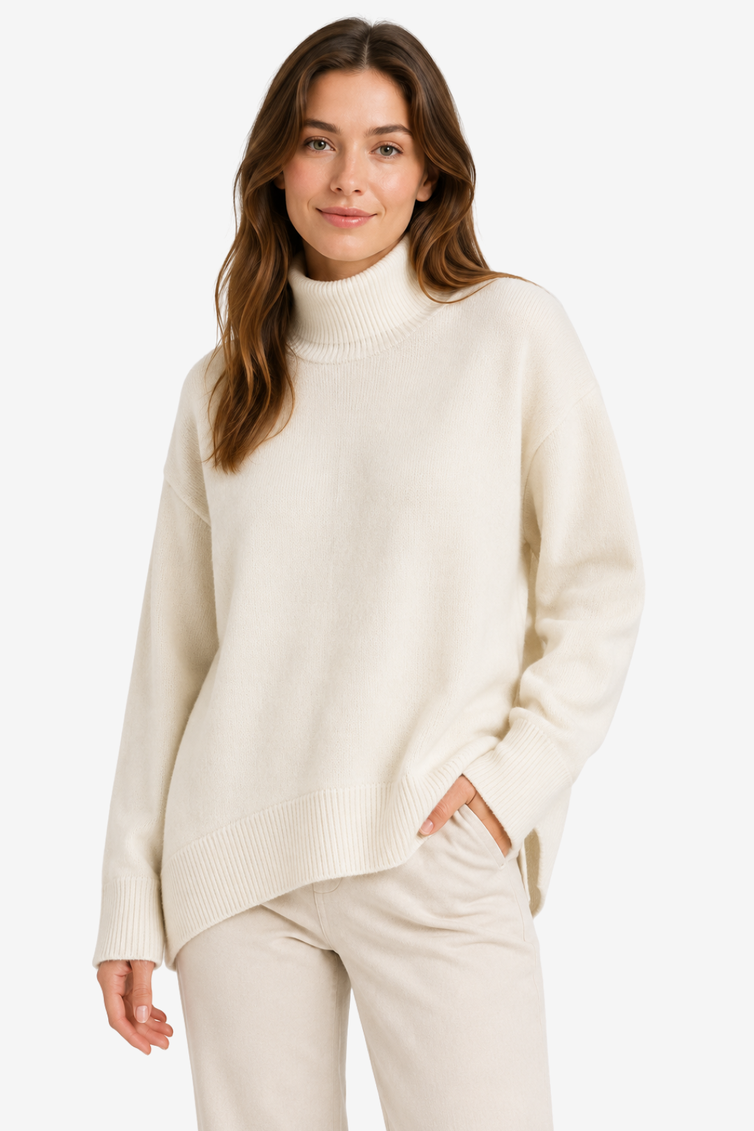 VALERIQUE | Pull Col Roulé en Cachemire pour Femme – Chaleur Somptueuse