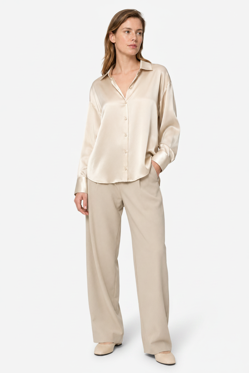 VALERIQUE | Blouse en Satin de Soie pour Femme – Douceur Élégante