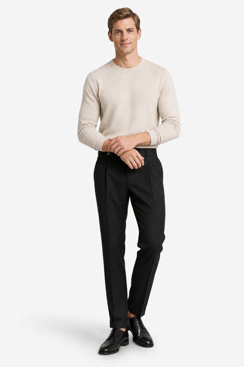 VALERIQUE | Pantalon Homme Tailleur Plissé – Coupe Slim