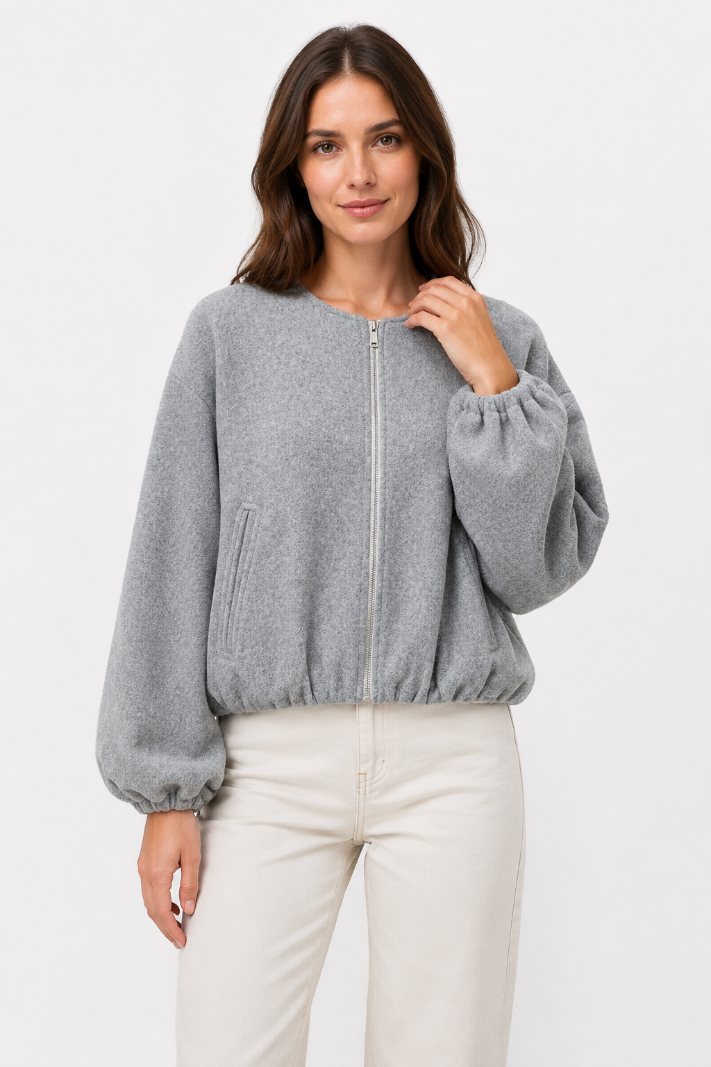 VALERIQUE | Veste Bomber Femme - Kaki, Gris et Noir