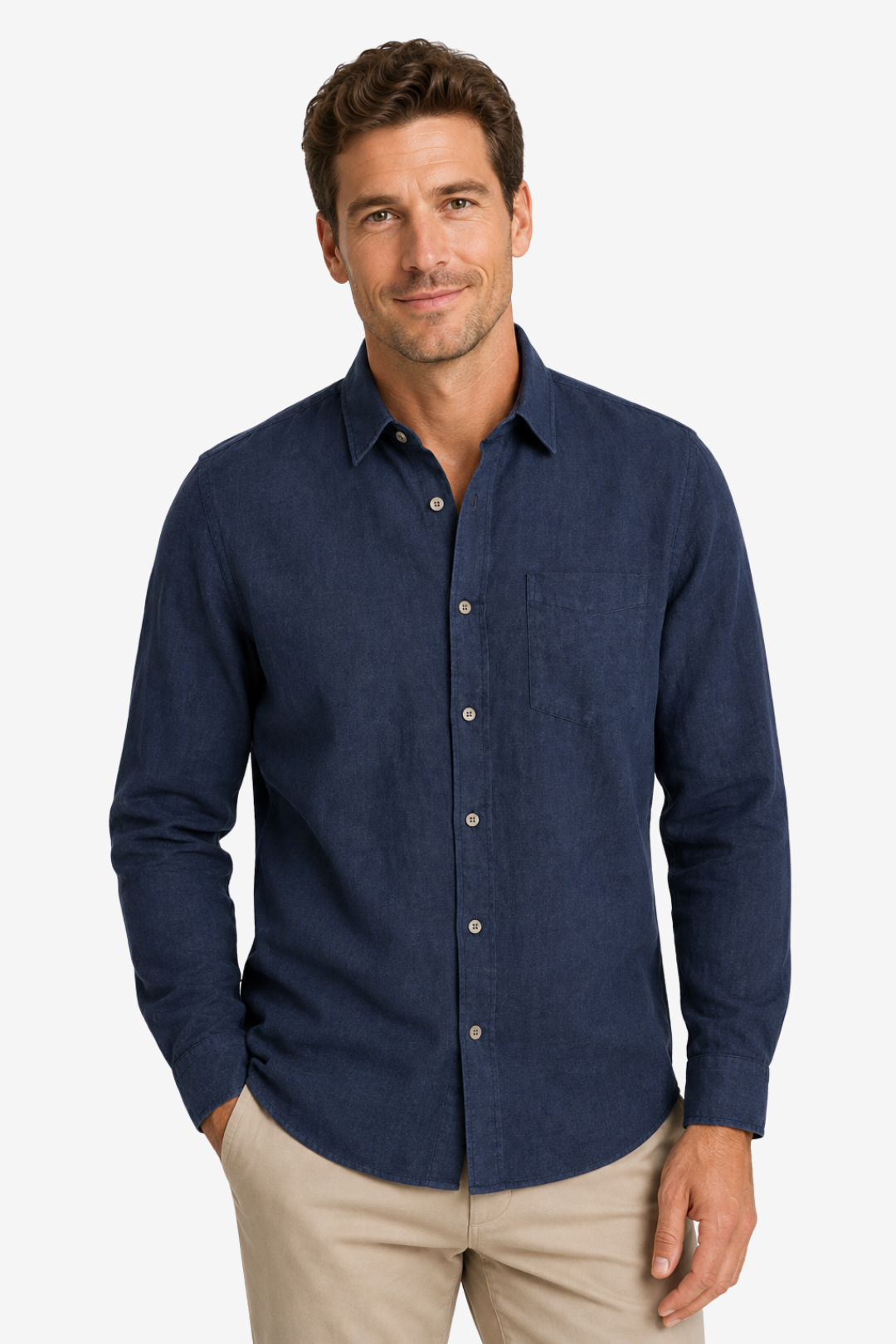 VALERIQUE | Chemise à manches longues coupe classique style minimaliste pour usage quotidien