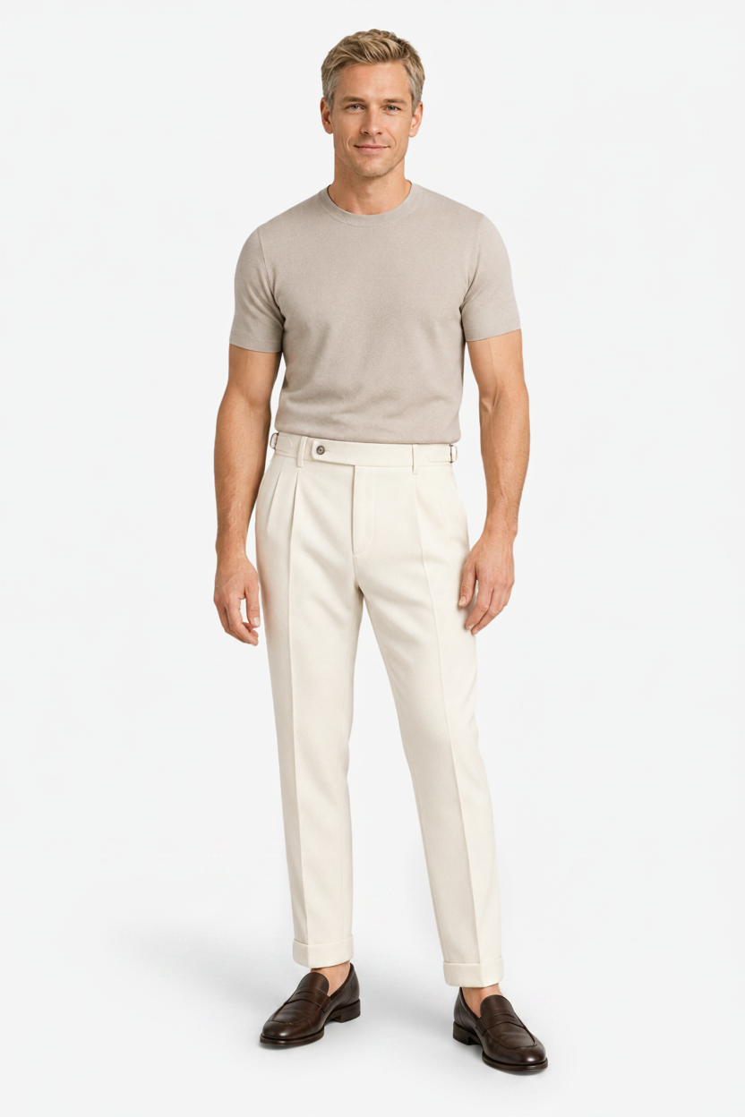 VALERIQUE | Pantalon Homme Tailleur Plissé – Style Formel Élégant