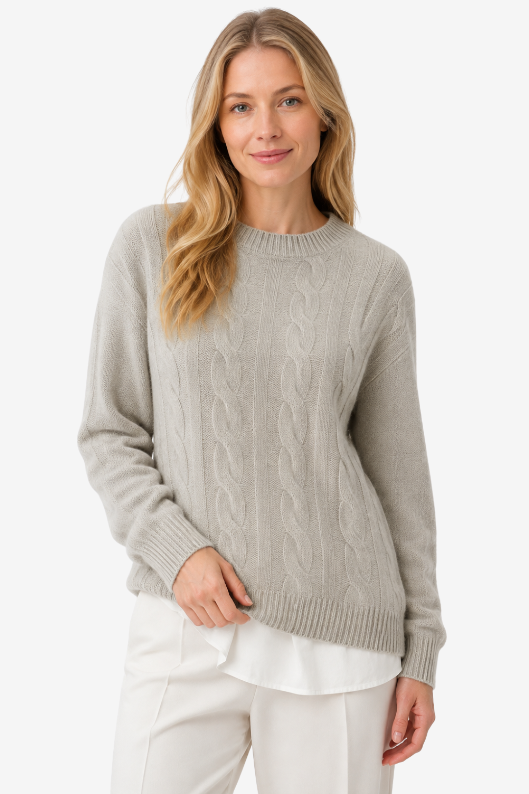 VALERIQUE | Pull en Maille Torsadée pour Femme – Col Rond Manches Longues Design Confortable