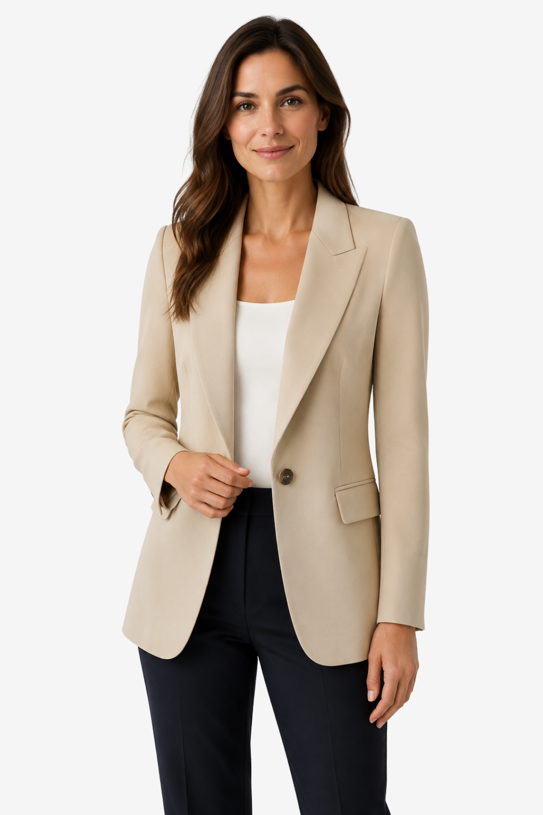 VALERIQUE | Blazer ajusté pour femme – Fermeture à bouton unique et poches à rabat