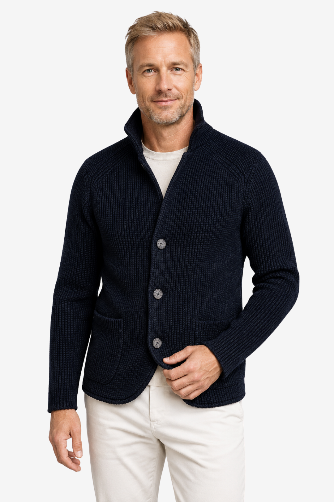 VALERIQUE | Blazer Cardigan en Maille pour Homme – Élégant à Boutons