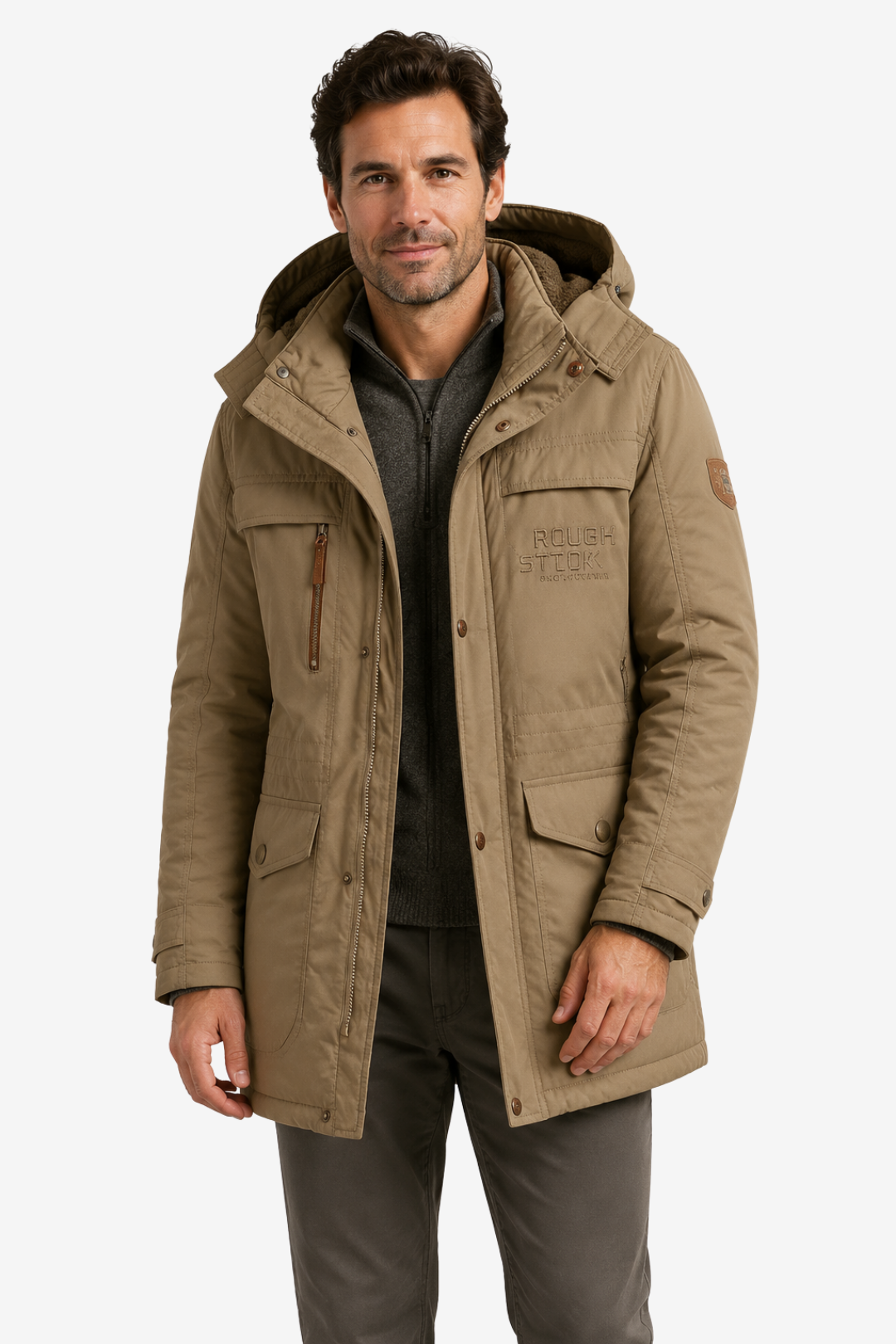 VALERIQUE | Parka mi-longue pour homme – Capuche et fermeture zippée