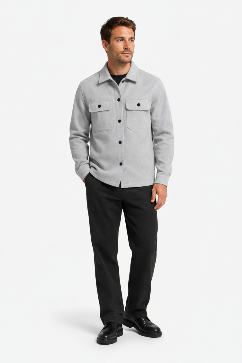 VALERIQUE | Surchemise Utilitaire pour Homme – Fermeture Boutonnée Poches à Rabat Design Décontracté