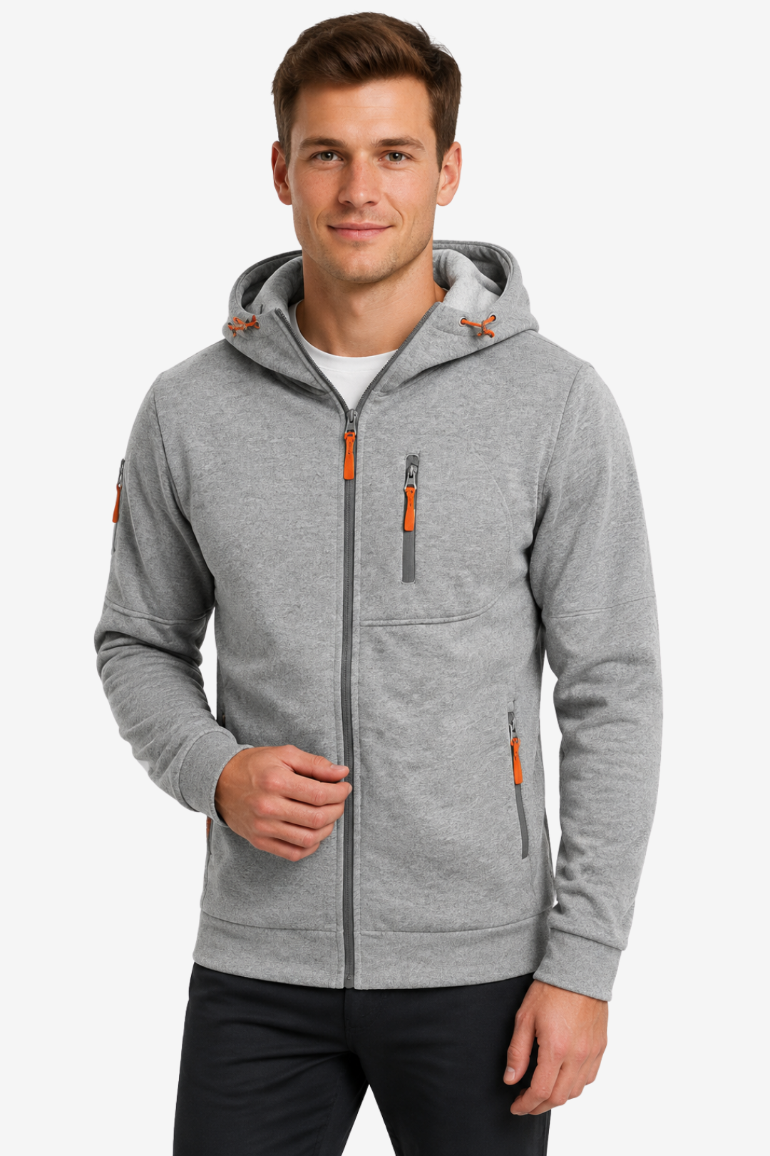 VALERIQUE | Veste polaire zippée pour homme – Modèle à capuche avec plusieurs poches zippées