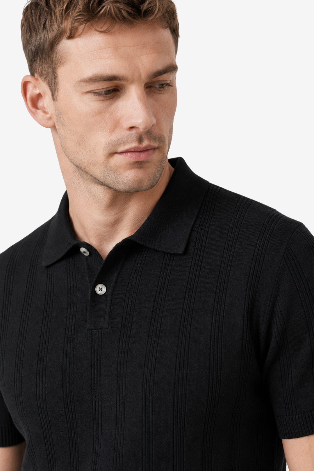 VALERIQUE | Polo Texturé Léger en Coton pour Homme – Col Classique Décontracté
