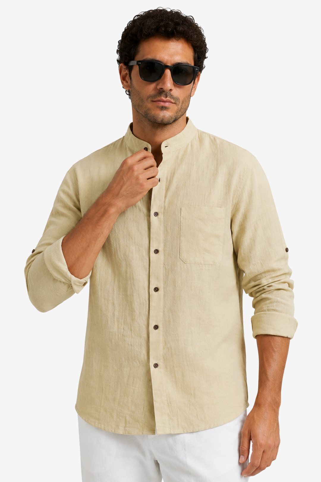 VALERIQUE | Homme Chemise Décontractée en Mousseline
