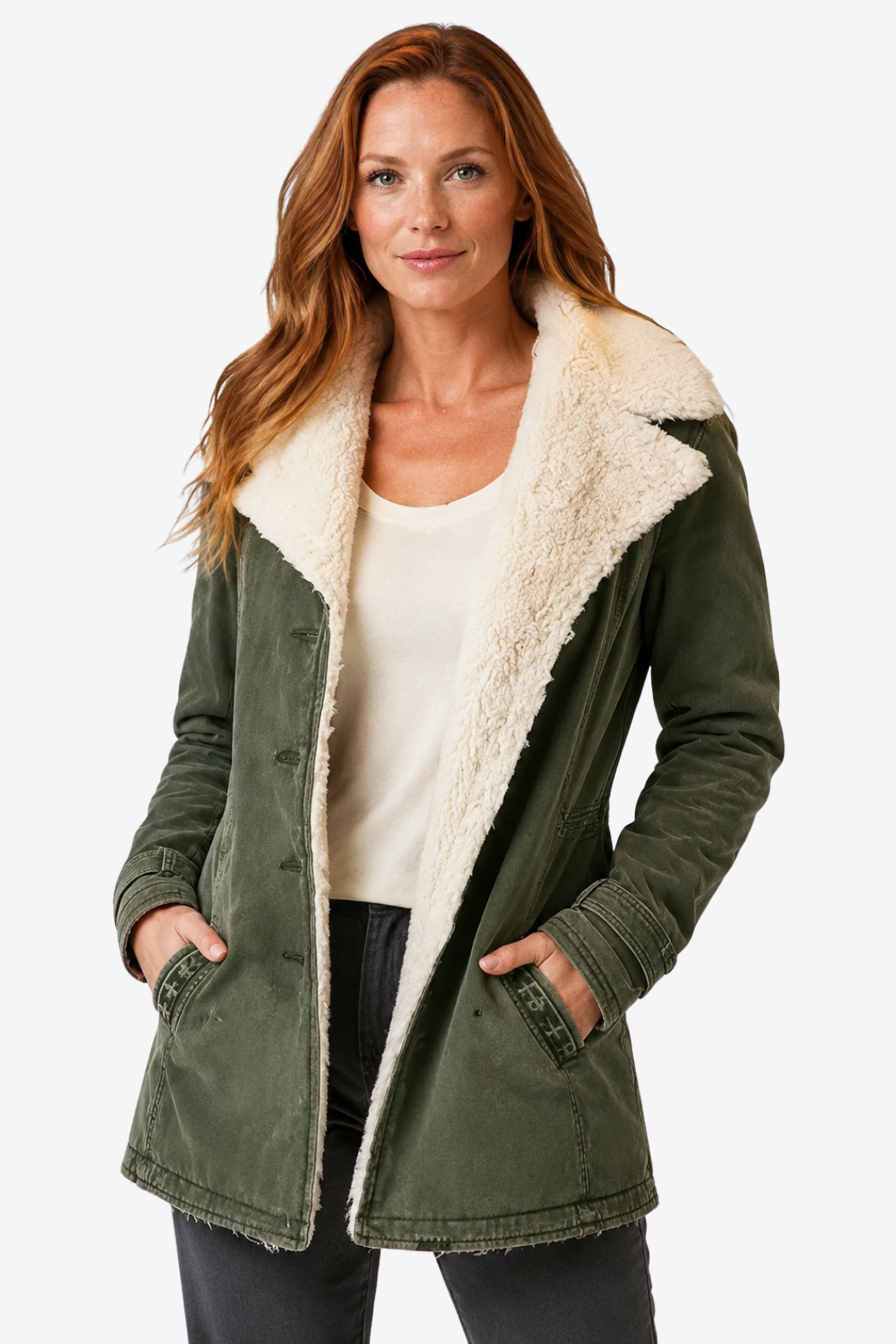 VALERIQUE | Manteau d’hiver à manches longues pour femme – Doublure polaire et fermeture boutonnée