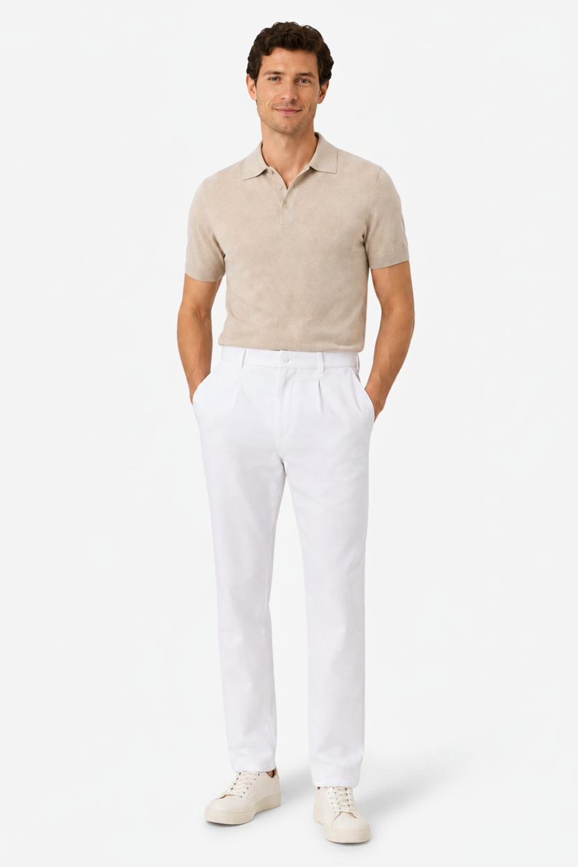 VALERIQUE | Pantalon Extensible en Coton pour Femme – Coupe Ajustée