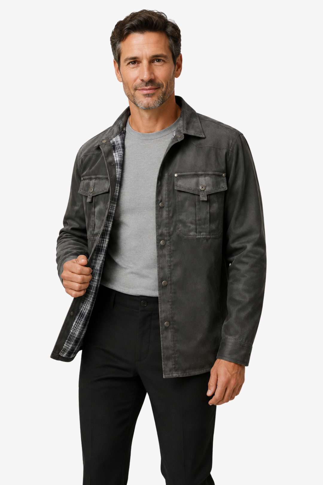 VALERIQUE | Veste Cargo en Coton pour Homme – Col Revers et Coupe Classique