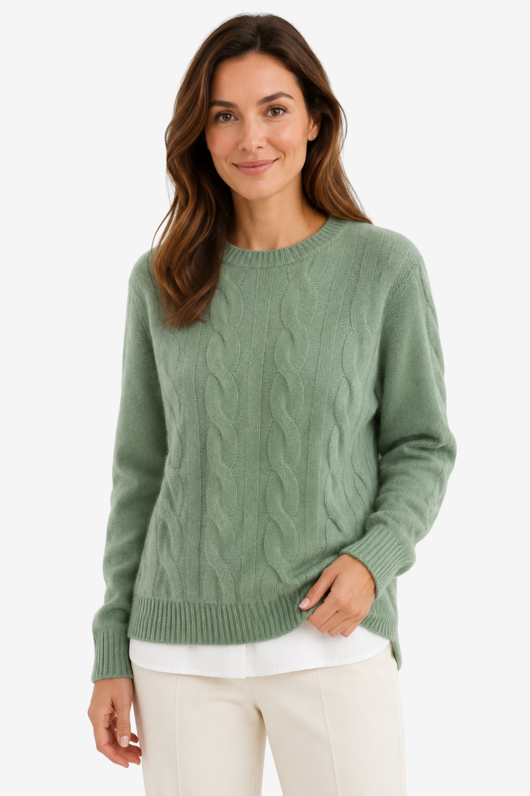 VALERIQUE | Pull en Maille Torsadée pour Femme – Col Rond Manches Longues Design Confortable
