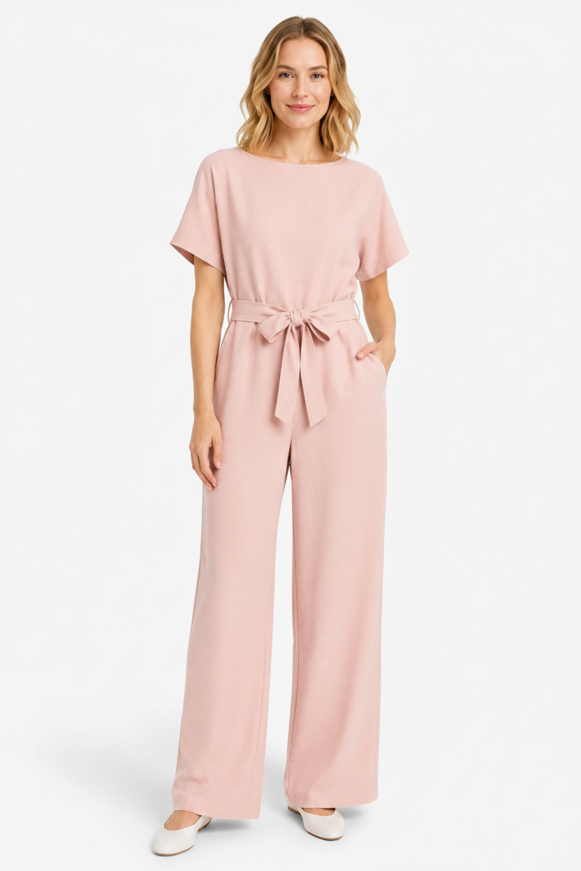 VALERIQUE | Combinaison en Coton Léger pour Femme – Taille Marquée et Jambes Larges