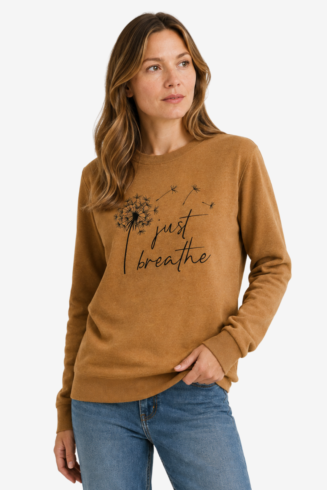 VALERIQUE | Graphique pour Femme – Col Rond Manches Longues Design Décontracté