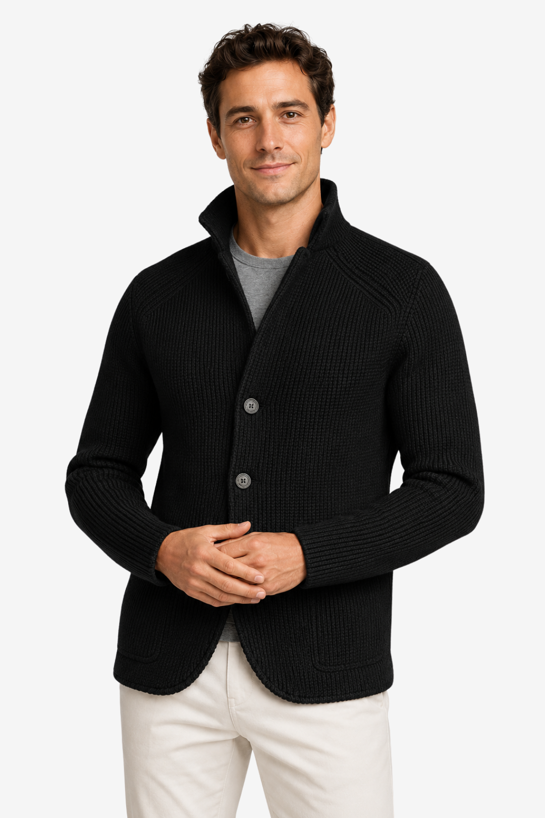 VALERIQUE | Blazer Cardigan en Maille pour Homme – Élégant à Boutons