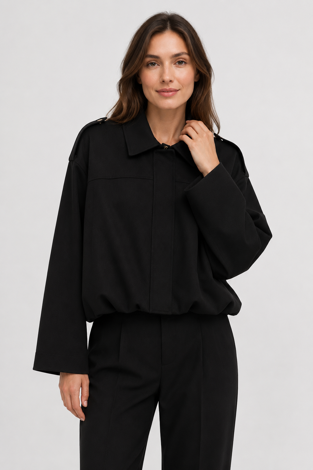 VALERIQUE | Veste Oversized en Cuir Femme - Café, Beige et Noir