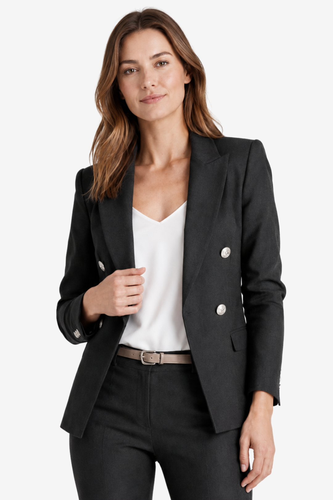 VALERIQUE | Ensemble Tailleur Deux Pièces pour Femme – Blazer Croisé Pantalon Ajusté Design Élégant