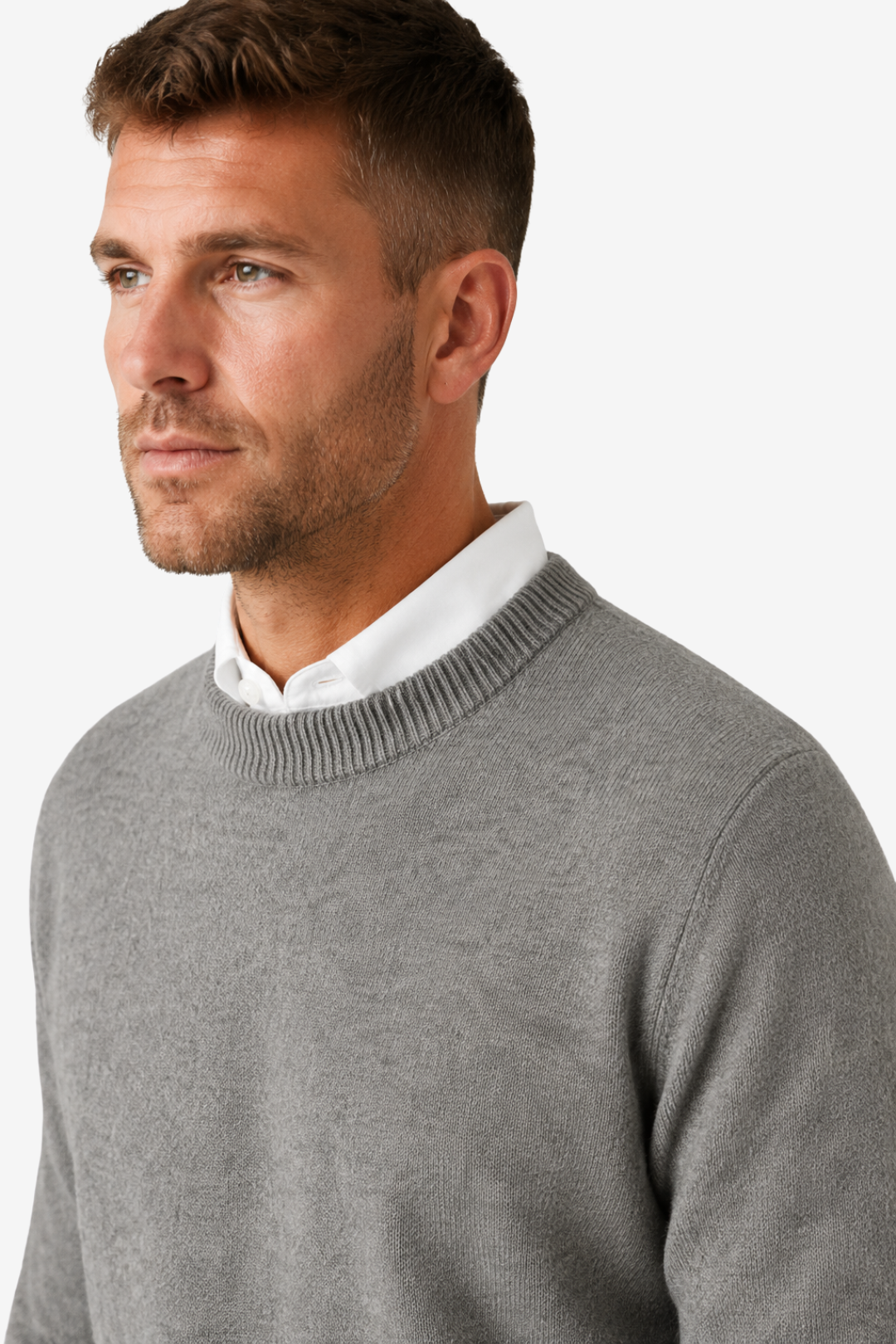 VALERIQUE | Pull Col Rond pour Homme – Maille Classique Manches Longues Finitions Côtelées