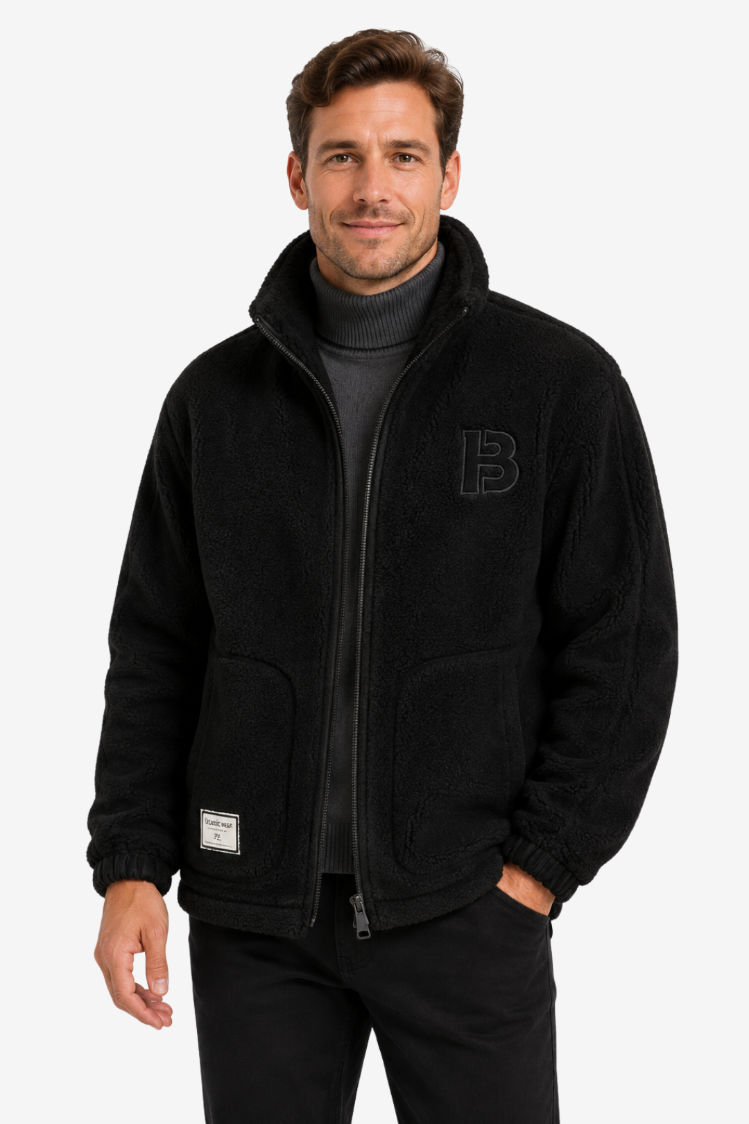 VALERIQUE | Veste Polaire pour Homme – Col Montant Fermeture Zippée Design Décontracté