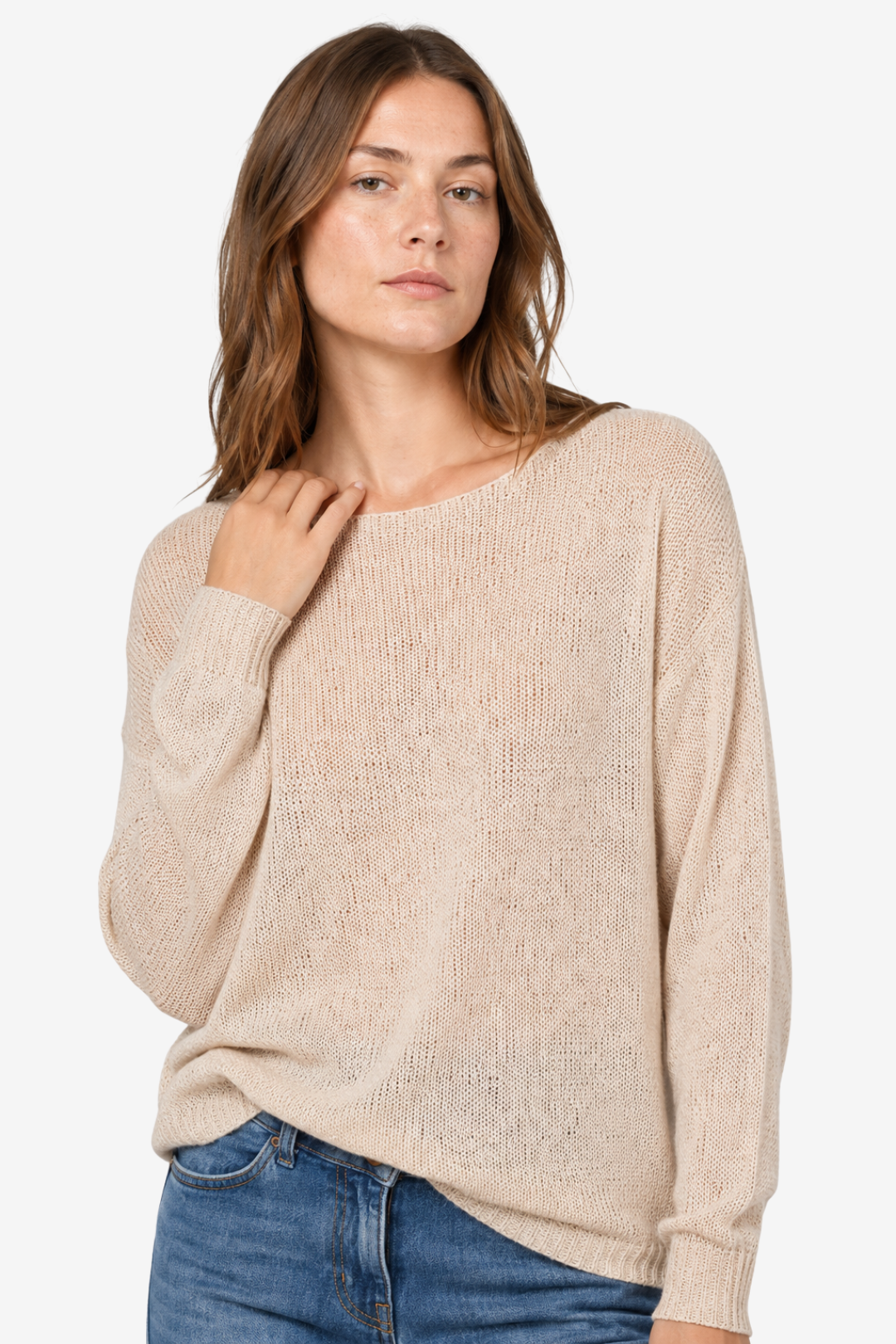 VALERIQUE | Pull en Maille pour Femme – Col Rond Décontracté Design Léger