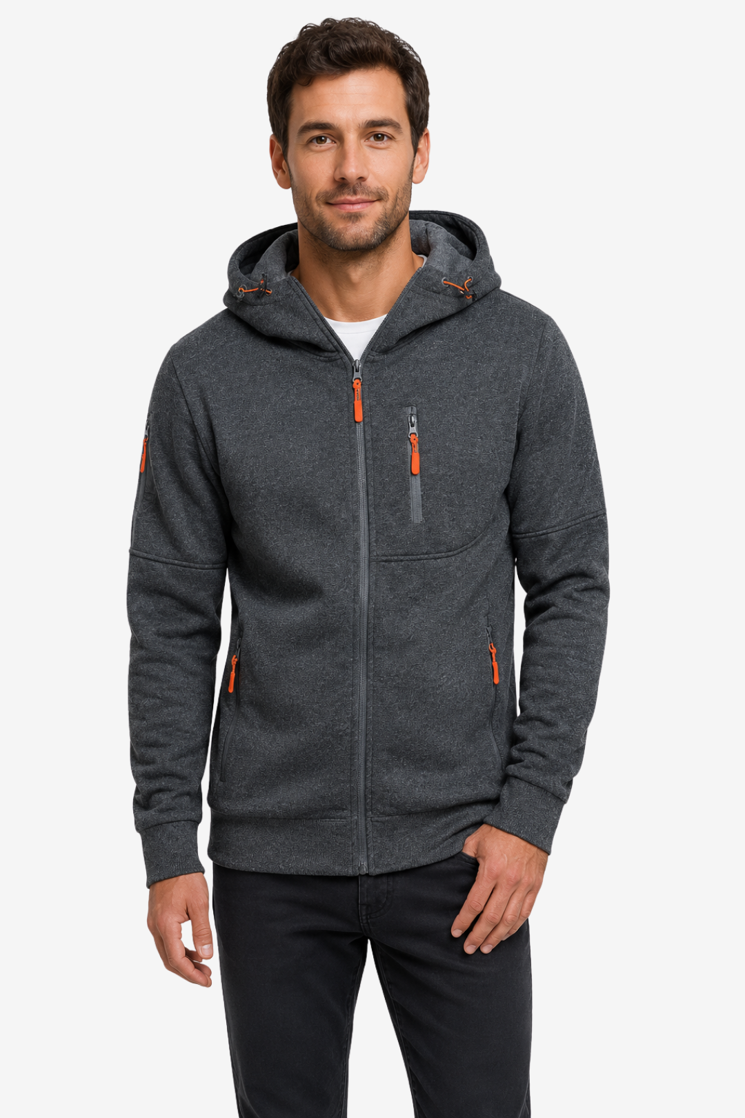 VALERIQUE | Veste polaire zippée pour homme – Modèle à capuche avec plusieurs poches zippées