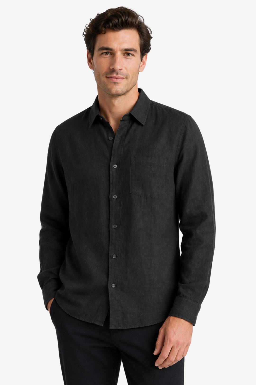 VALERIQUE | Chemise à manches longues coupe classique style minimaliste pour usage quotidien