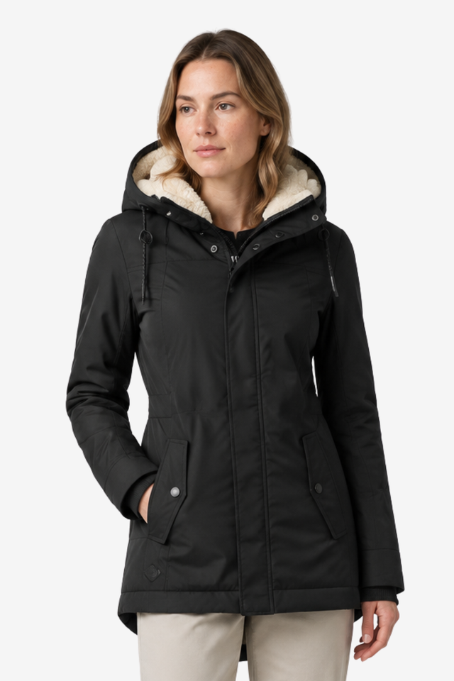 VALERIQUE | Veste d’Hiver à Capuche pour Femme – Doublure Pelucheuse Design Ajusté