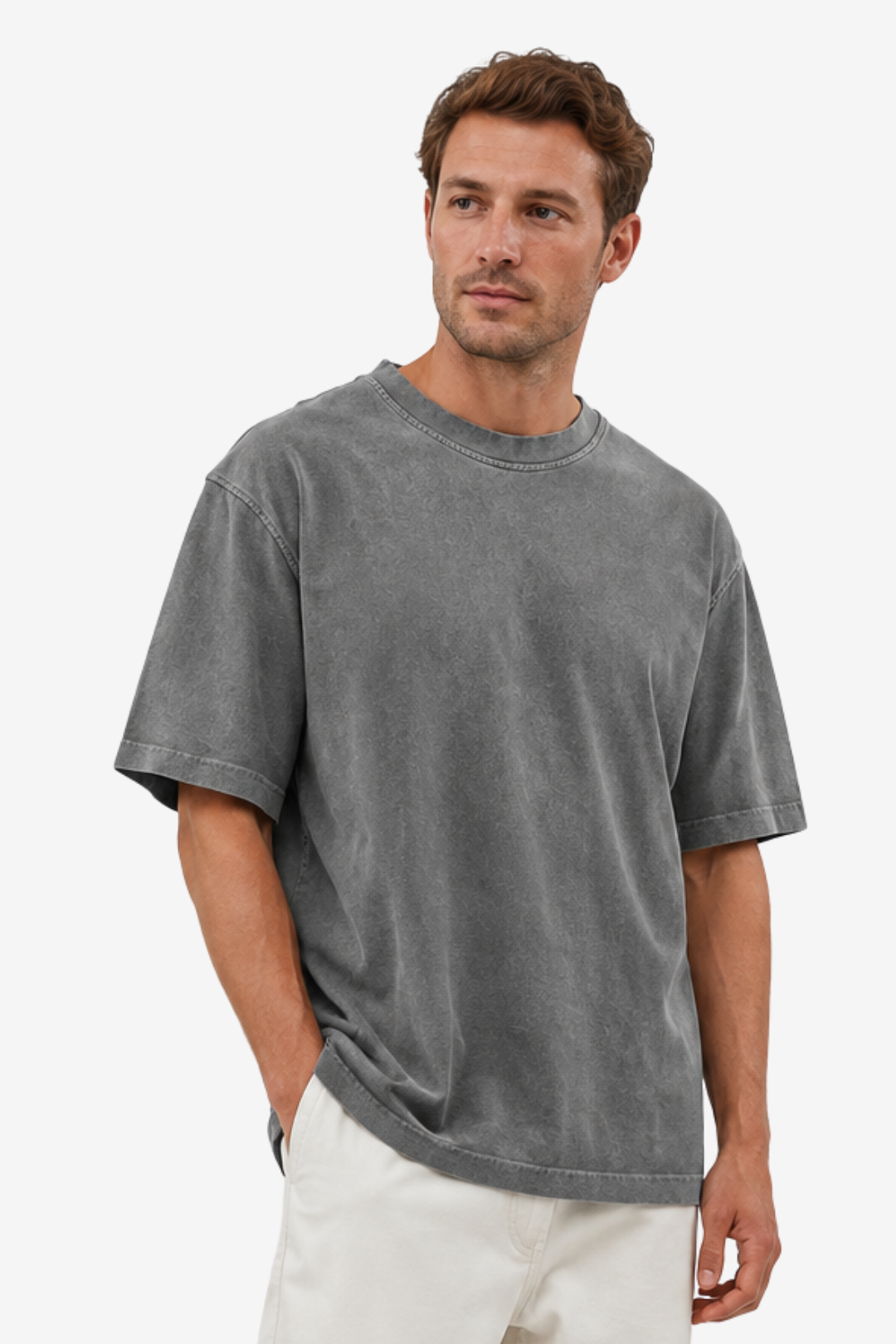 VALERIQUE | T-Shirt Décontracté pour Homme – Col Rond Coupe Oversize Manches Courtes