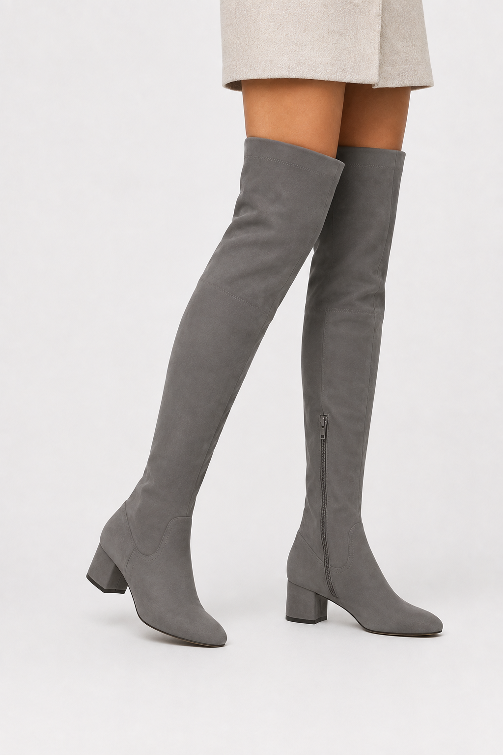VALERIQUE | Cuissardes en Daim Synthétique pour Femme – Élégance Haute