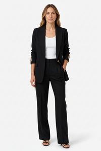 VALERIQUE | Ensemble Blazer et Pantalon en Coton Léger pour Femme – Coupe Structurée