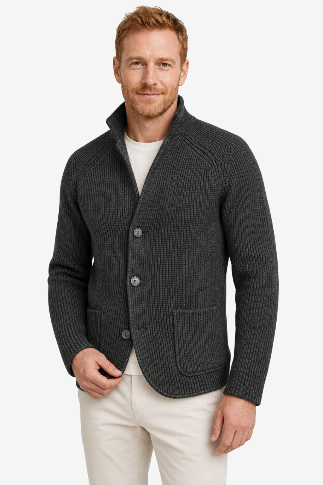 VALERIQUE | Blazer Cardigan en Maille pour Homme – Élégant à Boutons
