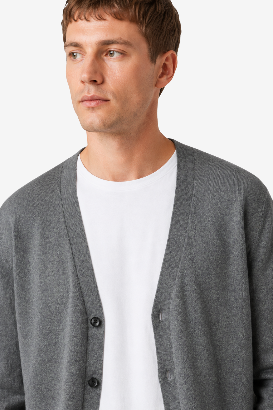 VALERIQUE | Cardigan Homme en Laine Mérinos – Design Classique à Boutons