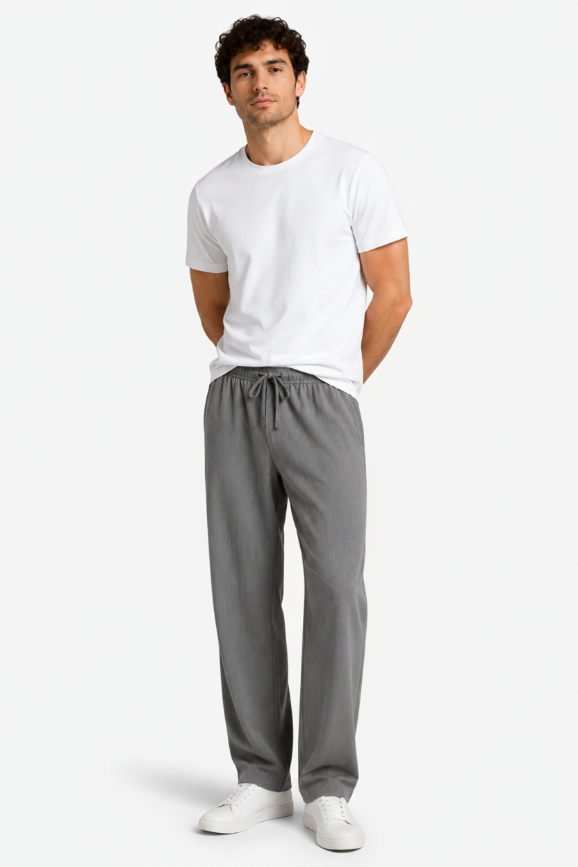 VALERIQUE | Pantalon en Lin Léger pour Homme – Coupe Ample