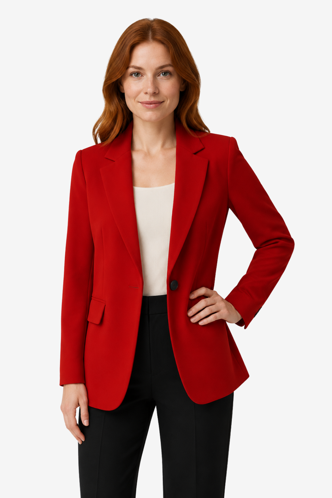 VALERIQUE | Blazer ajusté pour femme – Fermeture à bouton unique et poches à rabat