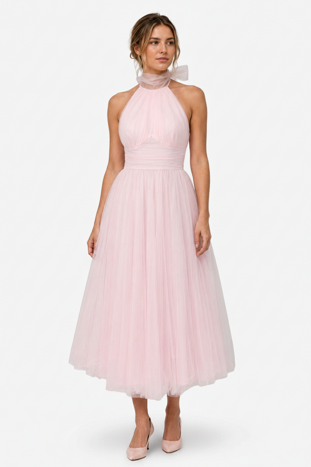 VALERIQUE | Robe Longue Fluide en Coton Léger pour Femme – Col Halter